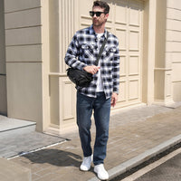 Men’s Fleece Lined Plaid Jacket in Cotton Shirt Style | Warm Winter Casual Coat