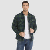 Men’s Quilted Flannel Jacket in Padded Casual Fit | Warm All-Season Shirt Coat