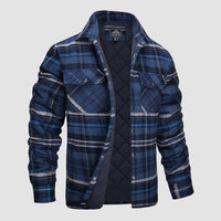 Men’s Quilted Flannel Jacket in Padded Casual Fit | Warm All-Season Shirt Coat