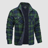 Men’s Quilted Flannel Jacket in Padded Casual Fit | Warm All-Season Shirt Coat
