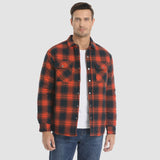 Men’s Quilted Flannel Jacket in Padded Casual Fit | Warm All-Season Shirt Coat