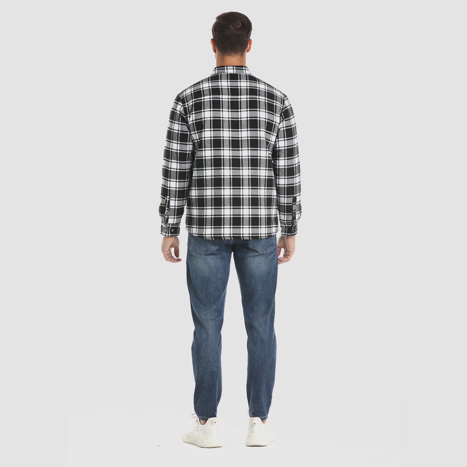 Men’s Quilted Flannel Jacket in Padded Casual Fit | Warm All-Season Shirt Coat