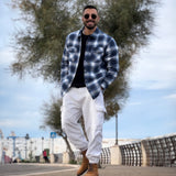 Men’s Quilted Flannel Jacket in Padded Casual Fit | Warm All-Season Shirt Coat