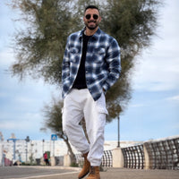 Men’s Quilted Flannel Jacket in Padded Casual Fit | Warm All-Season Shirt Coat