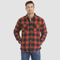 Men’s Quilted Flannel Jacket in Padded Casual Fit | Warm All-Season Shirt Coat
