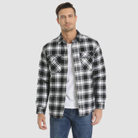 Men’s Quilted Flannel Jacket in Padded Casual Fit | Warm All-Season Shirt Coat