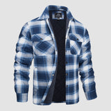 Men’s Quilted Flannel Jacket in Padded Casual Fit | Warm All-Season Shirt Coat