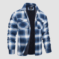 Men’s Quilted Flannel Jacket in Padded Casual Fit | Warm All-Season Shirt Coat