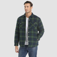 Men’s Quilted Flannel Jacket in Padded Casual Fit | Warm All-Season Shirt Coat