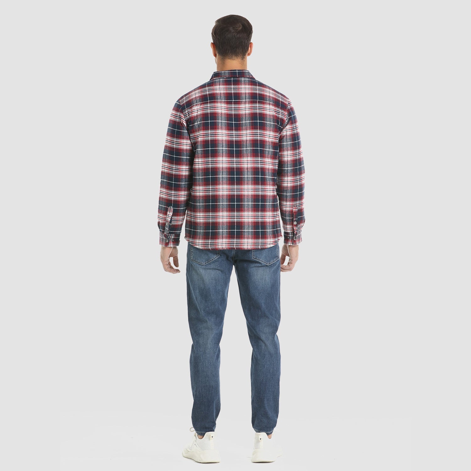 Men’s Quilted Flannel Jacket in Padded Casual Fit | Warm All-Season Shirt Coat