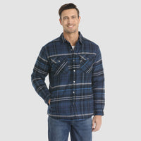 Men’s Quilted Flannel Jacket in Padded Casual Fit | Warm All-Season Shirt Coat