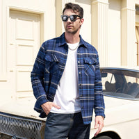 Men’s Quilted Flannel Jacket in Padded Casual Fit | Warm All-Season Shirt Coat