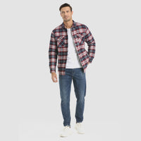 Men’s Quilted Flannel Jacket in Padded Casual Fit | Warm All-Season Shirt Coat