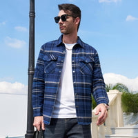 Men’s Quilted Flannel Jacket in Padded Casual Fit | Warm All-Season Shirt Coat