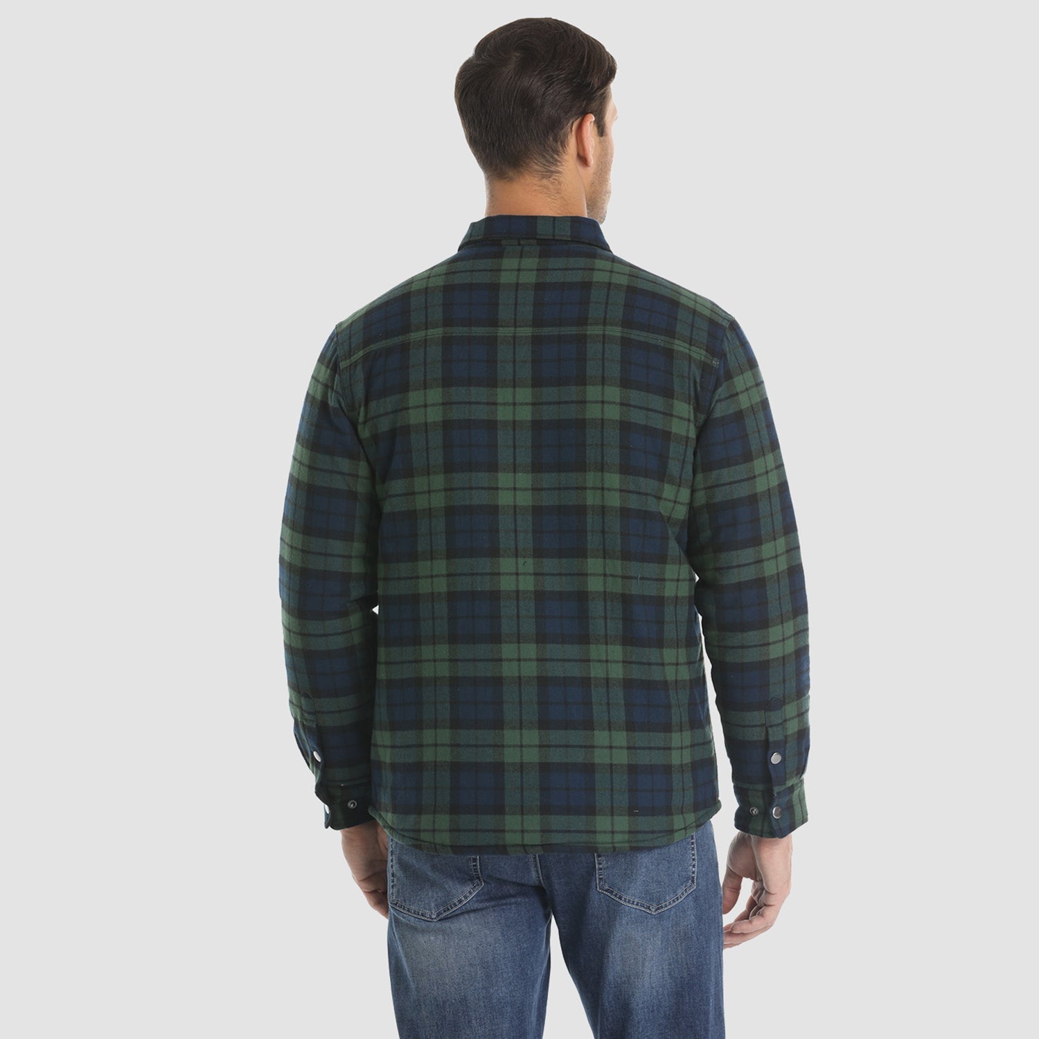 Men’s Quilted Flannel Jacket in Padded Casual Fit | Warm All-Season Shirt Coat
