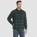 Men’s Quilted Flannel Jacket in Padded Casual Fit | Warm All-Season Shirt Coat