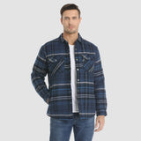 Men’s Quilted Flannel Jacket in Padded Casual Fit | Warm All-Season Shirt Coat