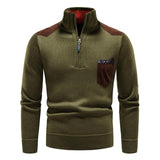 Men’s Zip Up Sweater in Thermal Winter Style | Warm Quarter Zip Jumper