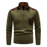 Men’s Zip Up Sweater in Thermal Winter Style | Warm Quarter Zip Jumper