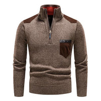 Men’s Zip Up Sweater in Thermal Winter Style | Warm Quarter Zip Jumper