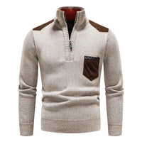 Men’s Zip Up Sweater in Thermal Winter Style | Warm Quarter Zip Jumper