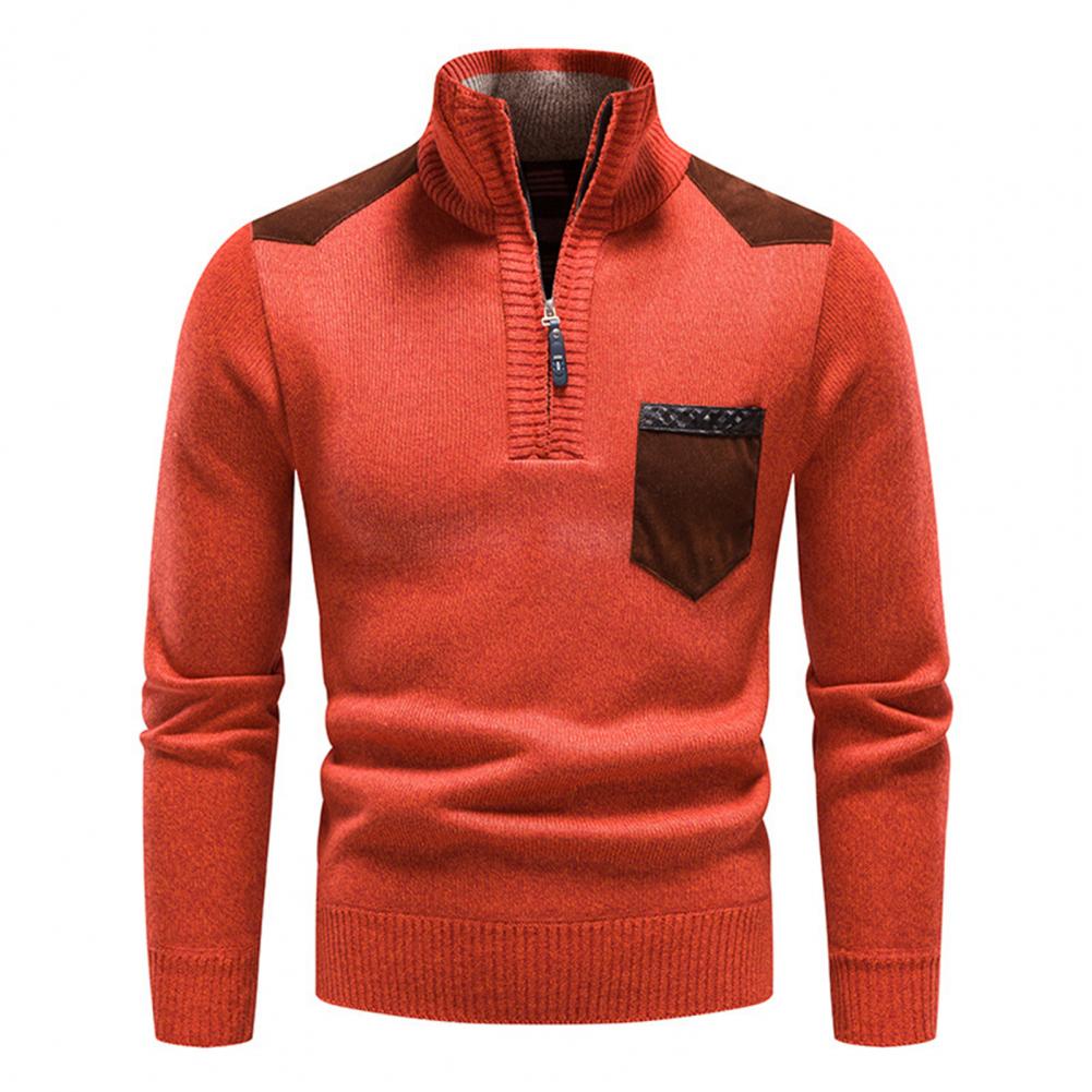 Men’s Zip Up Sweater in Thermal Winter Style | Warm Quarter Zip Jumper