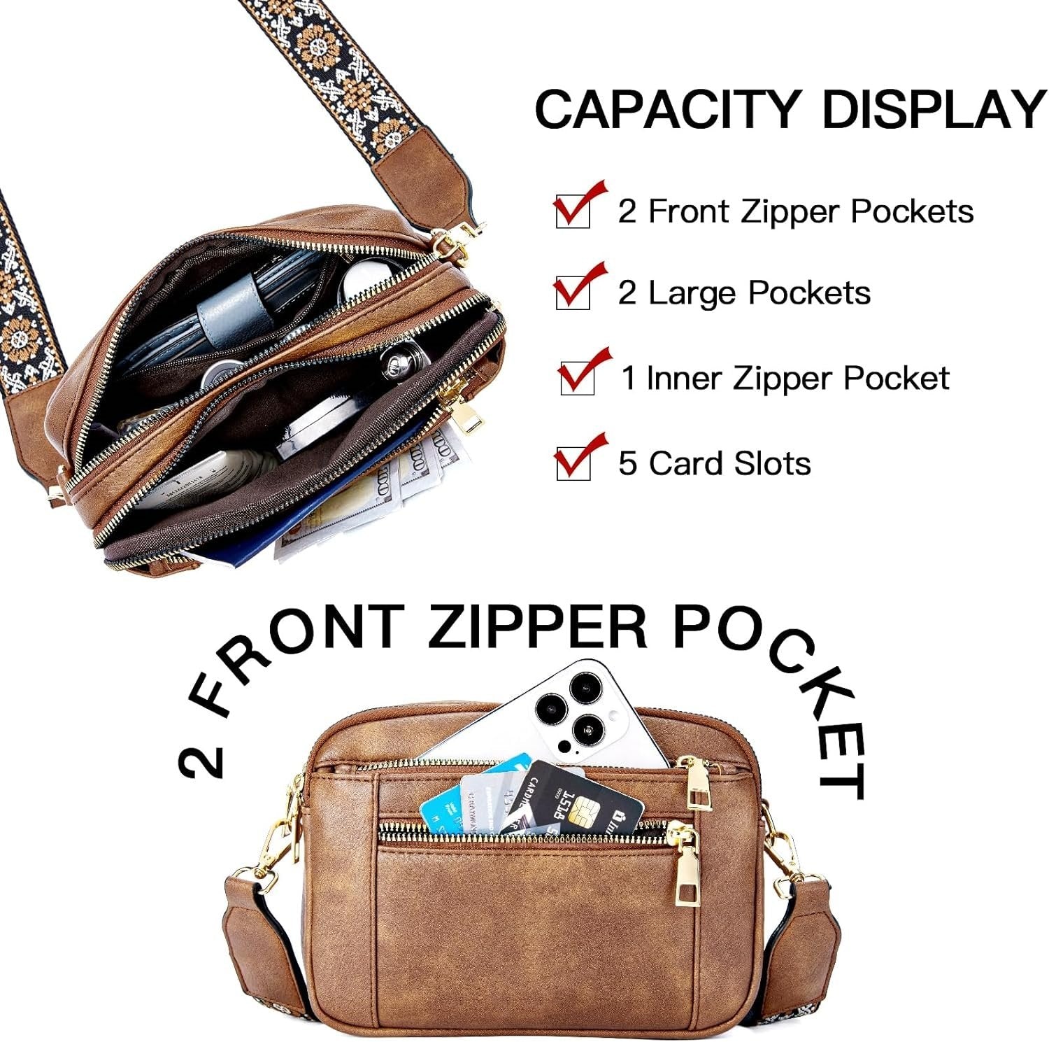 Women’s Shoulder Bag in Classic Crossbody Style | Spacious Everyday Handbag