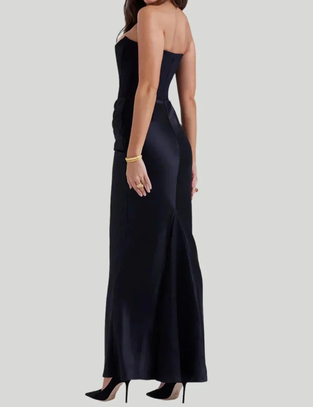 Women’s Strapless Maxi Dress in Elegant Evening Style | Formal Occasion Dress