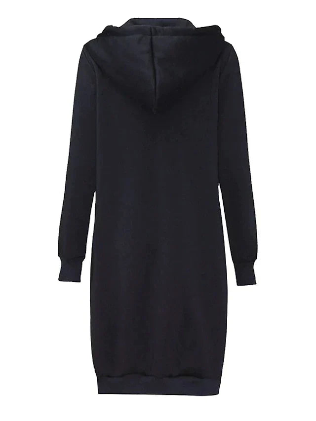 Women’s Longline Zip Hoodie in Casual Style | Relaxed Hooded Sweatshirt
