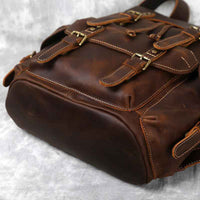Large Leather Backpack | Vintage Travel Style | Durable Everyday Companion