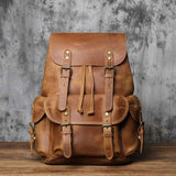 Large Leather Backpack | Vintage Travel Style | Durable Everyday Companion
