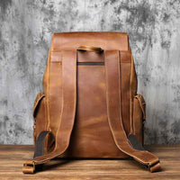 Large Leather Backpack | Vintage Travel Style | Durable Everyday Companion