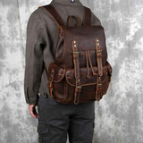 Large Leather Backpack | Vintage Travel Style | Durable Everyday Companion