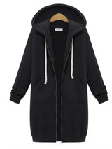 Women’s Long Zip Hoodie in Relaxed Fit Style | Casual Layering Sweatshirt