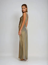 Women’s Maxi Dress with Elegant Side Slit | Evening Party & Wedding Guest Dress