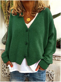 Women’s V-Neck Button Cardigan | Relaxed Fit | Soft Knit Layer | Autumn Ready