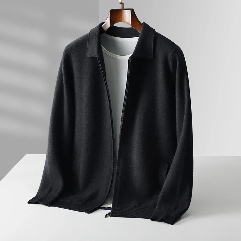 Men’s Zip Up Knitted Jacket | Lightweight Layer | Minimalist Style | Smart Casual Outerwear