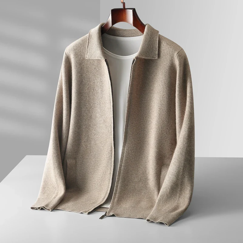 Men’s Zip Up Knitted Jacket | Lightweight Layer | Minimalist Style | Smart Casual Outerwear