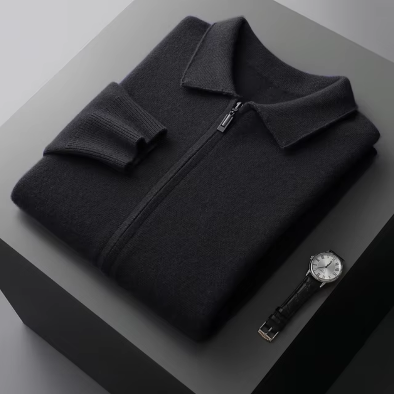 Men’s Zip Up Knitted Jacket | Lightweight Layer | Minimalist Style | Smart Casual Outerwear