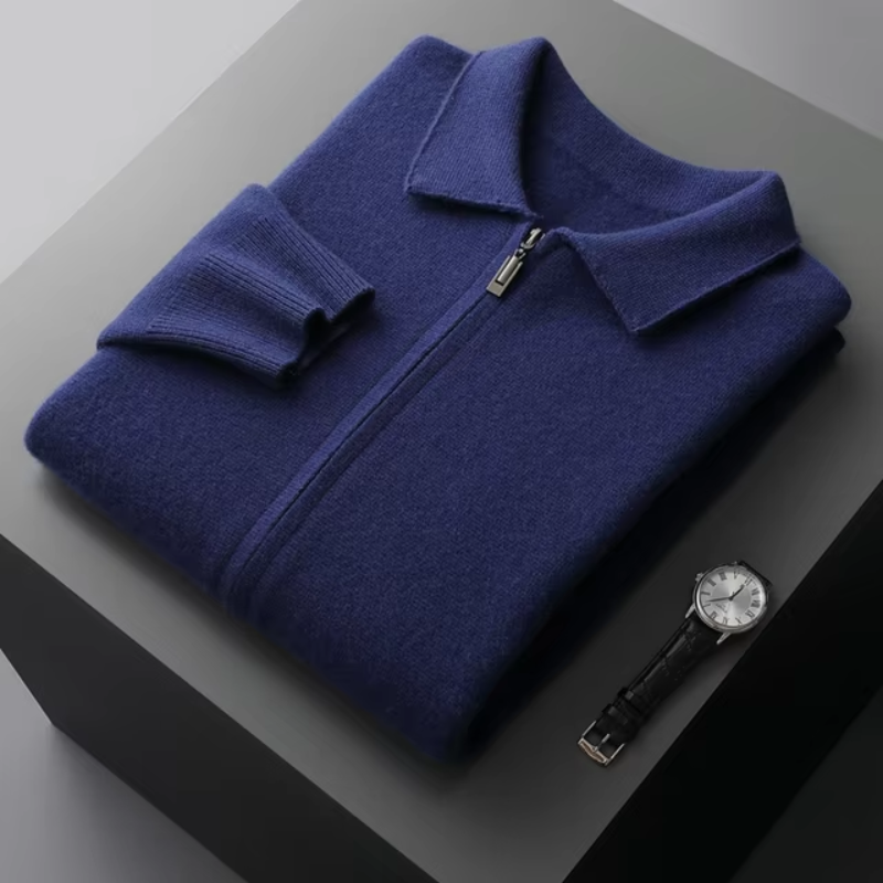 Men’s Zip Up Knitted Jacket | Lightweight Layer | Minimalist Style | Smart Casual Outerwear