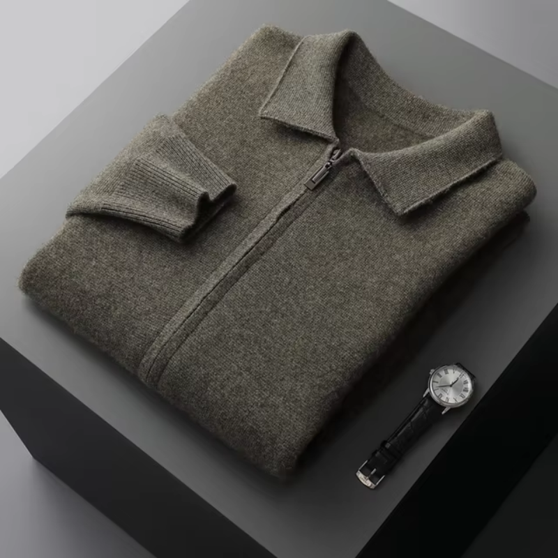 Men’s Zip Up Knitted Jacket | Lightweight Layer | Minimalist Style | Smart Casual Outerwear