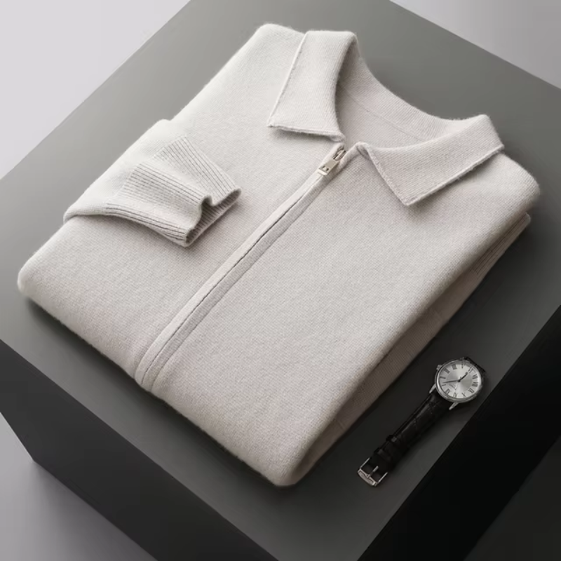 Men’s Zip Up Knitted Jacket | Lightweight Layer | Minimalist Style | Smart Casual Outerwear
