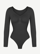 Wholesale Seamless Long Sleeve Chest Support Tummy Control Thong Bodysuit