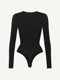 Wholesale Long Sleeved V-neck Waist Shaping Tummy Control Seamless Bodysuit