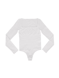 Wholesale 🌿Seamless Eco-friendly Square Neck Long Sleeve 360° Waist Control Thong Bodysuit