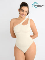 Wholesale One-shoulder Cut Out Waist and Abdomen Compression Shapewear Bodysuit