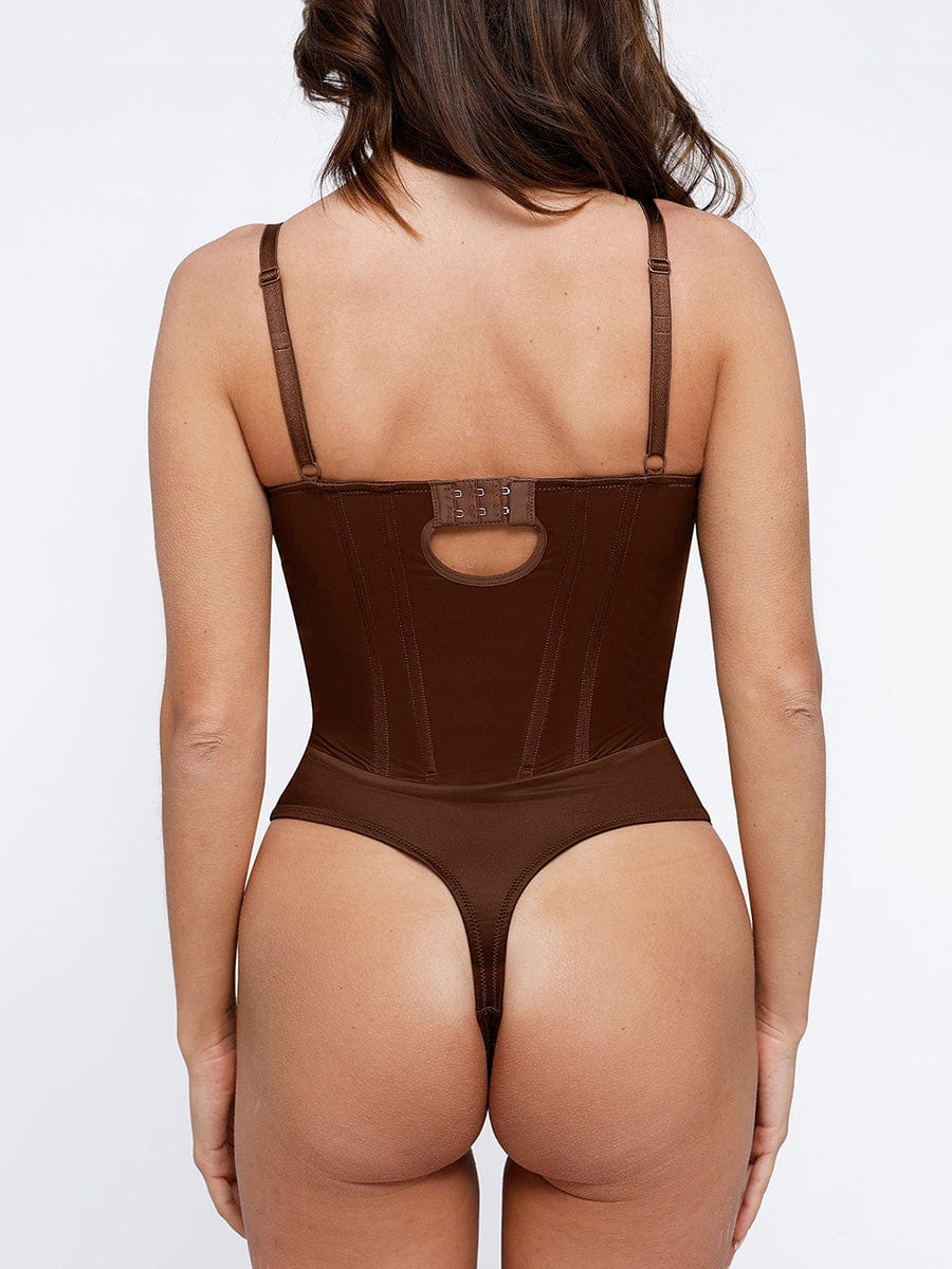 Wholesale Deep V-Neck Thong Shapewear Bodysuit Built-in Steel Frame