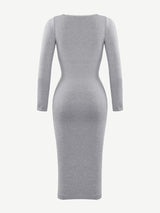 Wholesale 🌿 Eco-friendly Seamless Square Neck Long Sleeve Shaper Dress