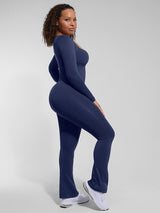 Shapewear | One-Piece Jumpsuit | Flared Legs | Square Neck