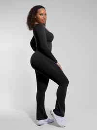 Shapewear | One-Piece Jumpsuit | Flared Legs | Square Neck